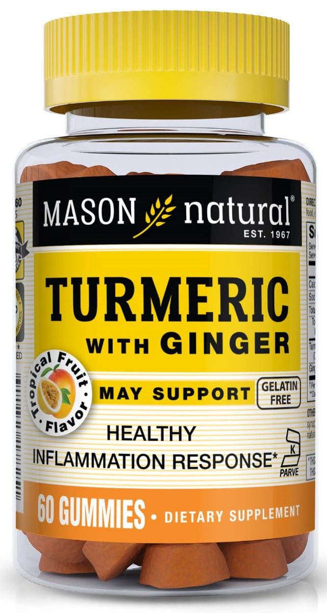 Mason Natural Turmeric with Ginger Gummies – 60 Gummies